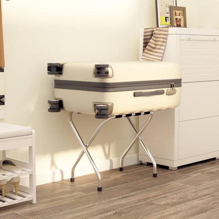 Soporte para maletas negro y plateado 56x40x49 | Briva Home