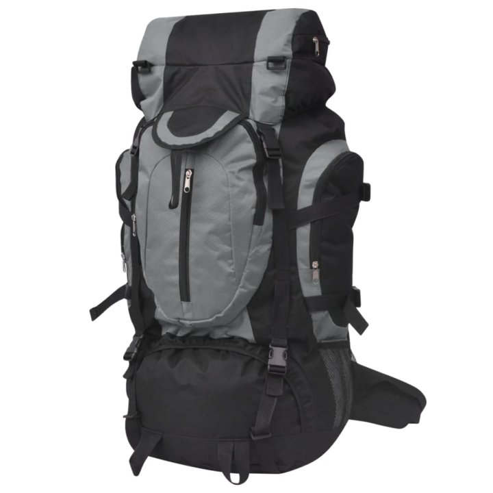 Mochila de senderismo XXL negro y gris 75 l | Briva Home
