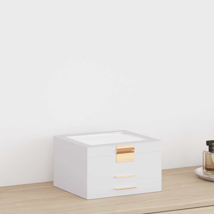 Caixa de jóias de 3 camadas branca 23x20,5x14 | Briva Home