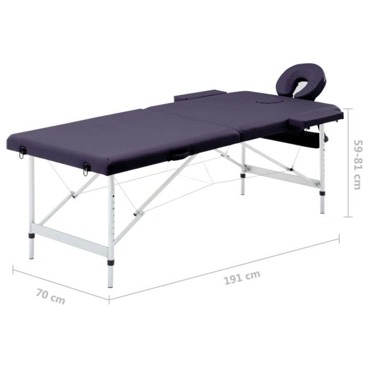 Mesa de massagens dobrável 2 zonas alumínio | Briva Home