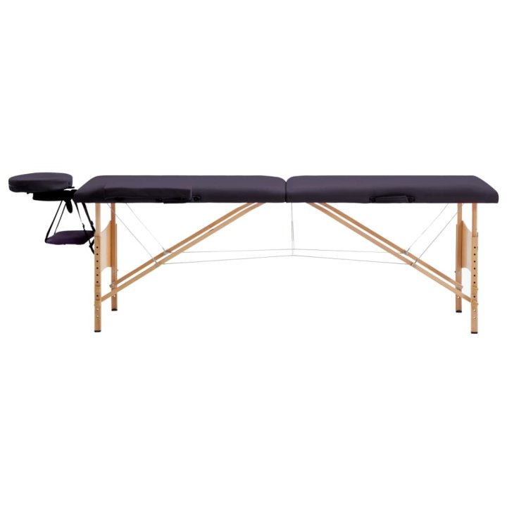 Mesa de massagens dobrável 2 zonas madeira roxo | Briva Home