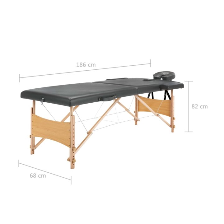 Mesa massagens c/ 2 zonas estrutura madeira | Briva Home