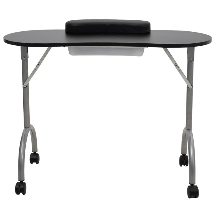 Mesa de manicura plegable con ruedas negra | Briva Home