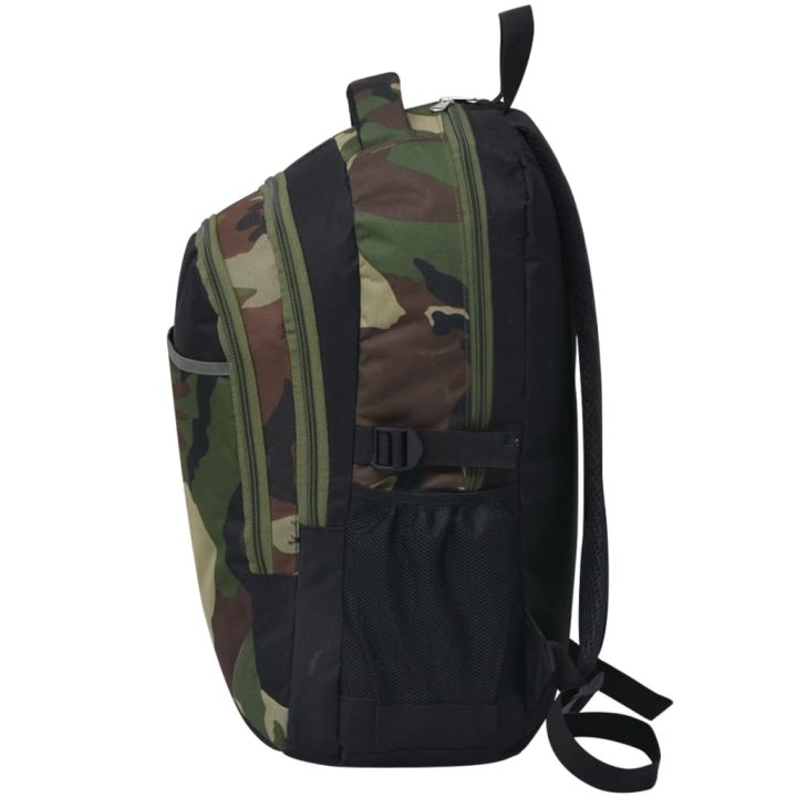 Mochila escolar 40 L preto e camuflagem | Briva Home