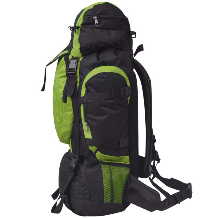 Mochila de caminhada XXL 75 L preto e verde | Briva Home