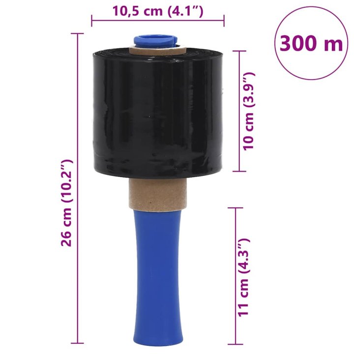 Film estirable 10 pcs negra 23 µm 10 cm x 300 m | Briva Home