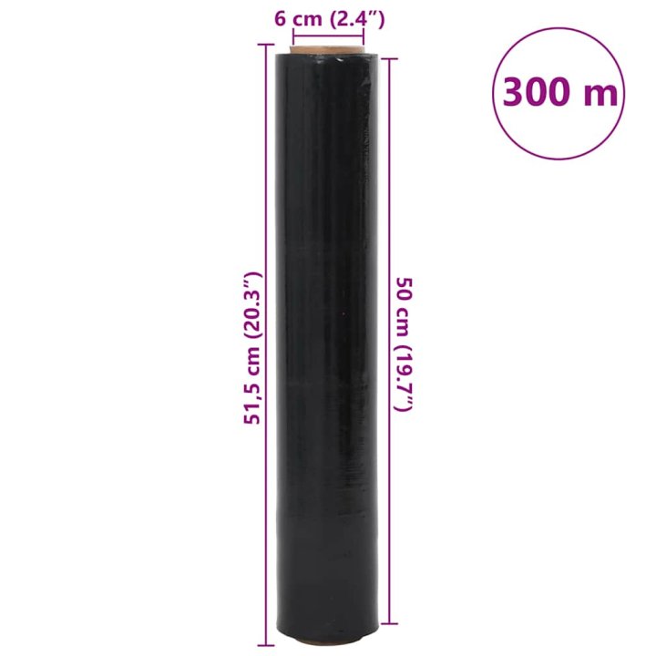 Film estirable 6 uds negra 30 μm 50 cm x 300 m | Briva Home