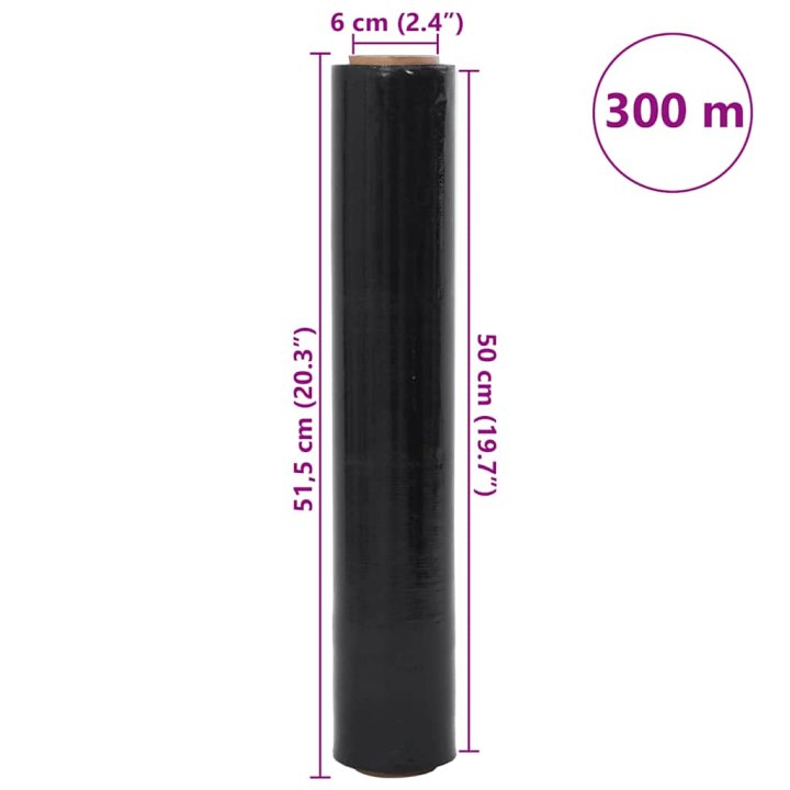 Film estirable 2 uds negra 23 μm 50 cm x 300 m | Briva Home