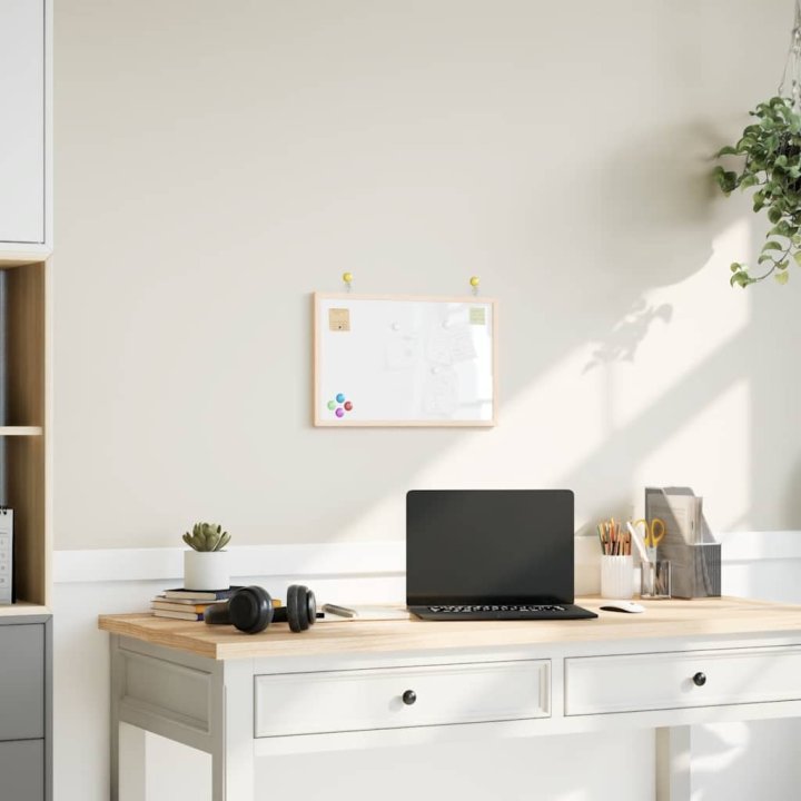 Pizarra blanca magnética con marco de madera | Briva Home