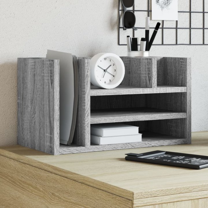 Organizador escritorio madera ingeniería gris | Briva Home