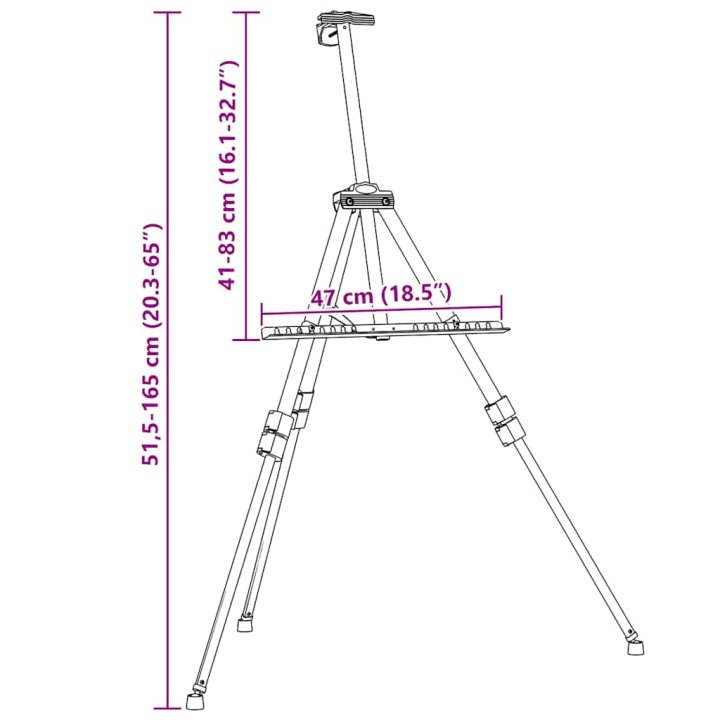 Caballete de exhibición ajustable metal negro | Briva Home