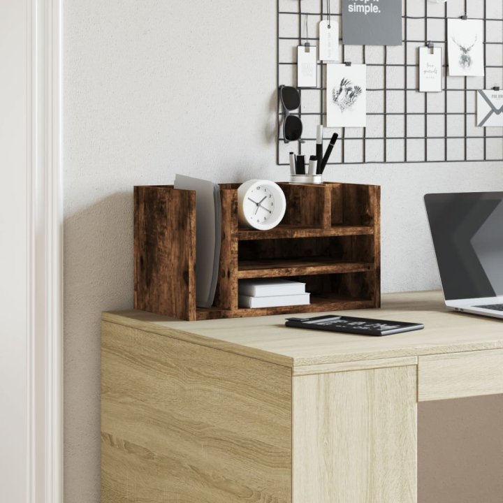Organizador escritorio madera roble ahumado | Briva Home
