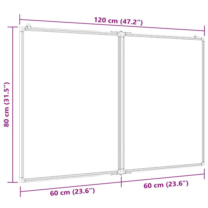 Quadro branco magnético dobrável 120x80x1,7 cm | Briva Home