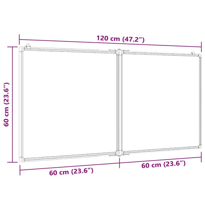 Quadro branco magnético dobrável 120x60x1,7 cm | Briva Home