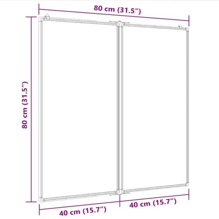 Pizarra magnética plegable aluminio 80x80x1,7 | Briva Home