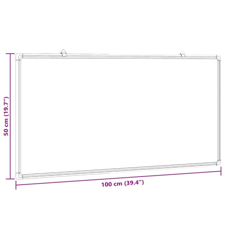 Quadro branco magnético 100x50x1,7 cm alumínio | Briva Home